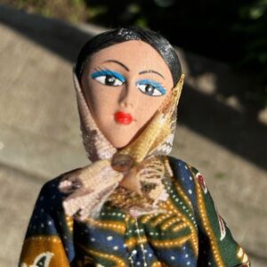 Vintage sarong kebaya doll singapore on stand